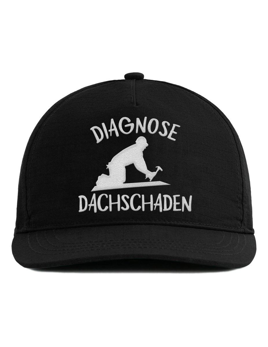 Snapback Cap – Diagnose Dachschaden – Unisex - Bestickt - Schwarzer - Kaffee