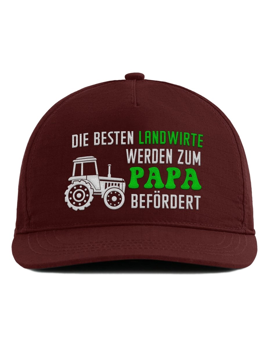 Snapback Cap – Die besten Landwirte werden zum Papa befördert – Unisex Basecap - Bestickt - Schwarzer - Kaffee