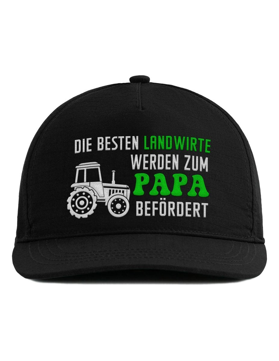 Snapback Cap – Die besten Landwirte werden zum Papa befördert – Unisex Basecap - Bestickt - Schwarzer - Kaffee