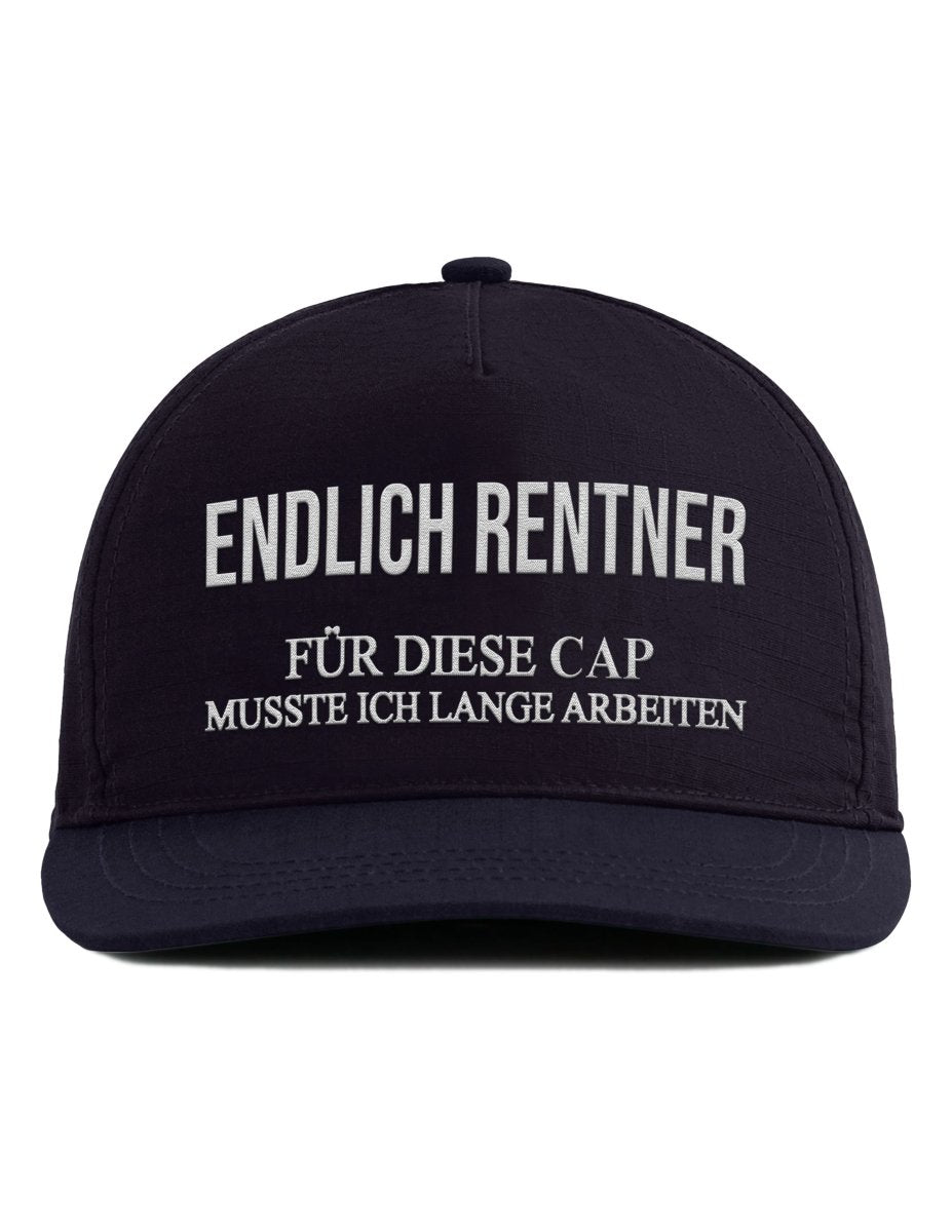 Snapback Cap – Endlich Rentner – Unisex - Bestickt - Schwarzer - Kaffee