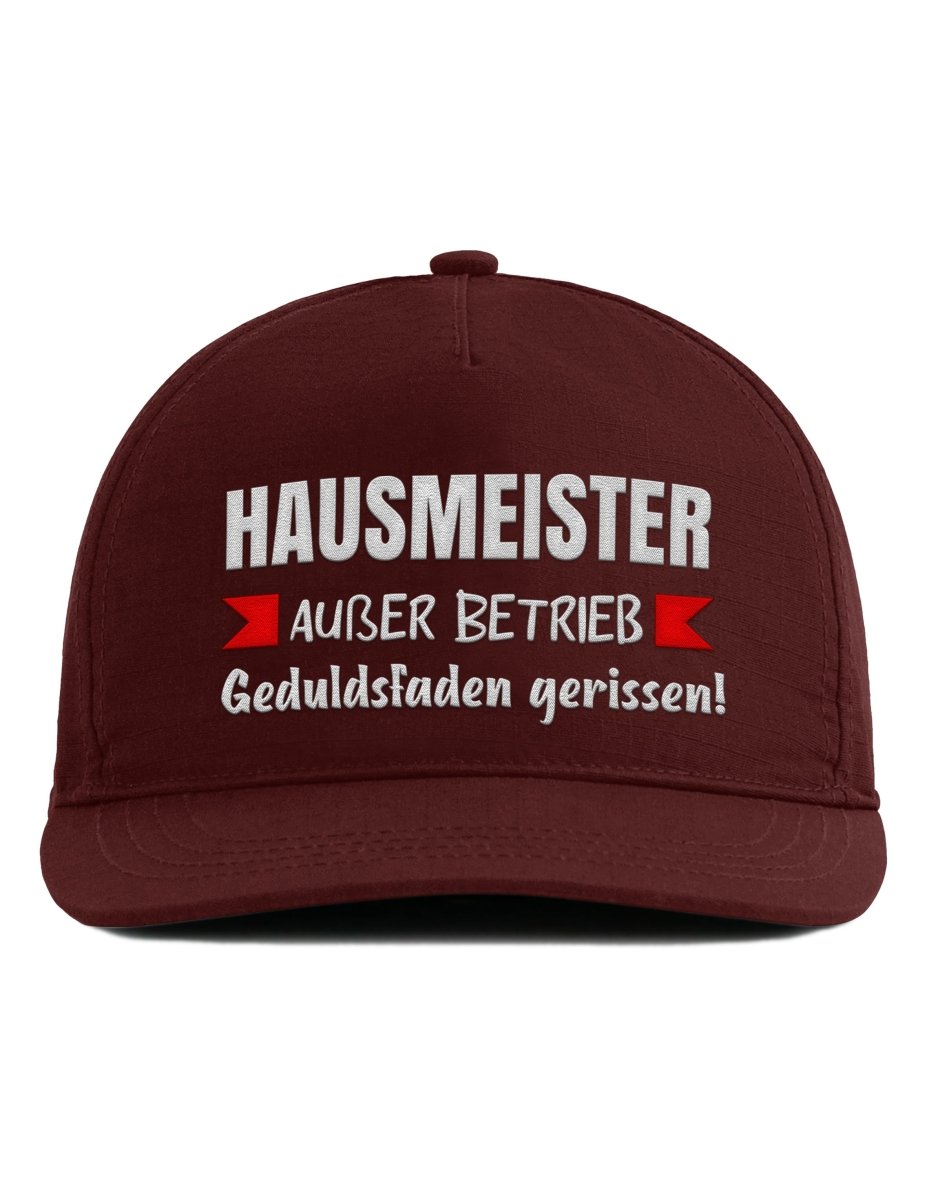 Snapback Cap – Hausmeister Außer Betrieb – Unisex Basecap - Bestickt - Schwarzer - Kaffee