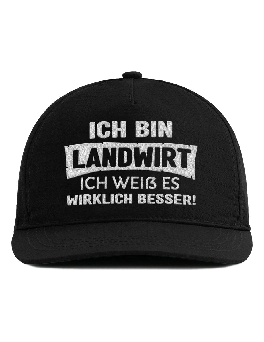 Snapback Cap – Ich bin Landwirt – Bestickt – Unisex Basecap - Schwarzer - Kaffee