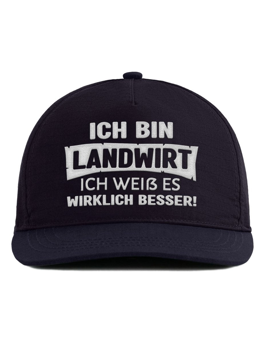 Snapback Cap – Ich bin Landwirt – Bestickt – Unisex Basecap - Schwarzer - Kaffee