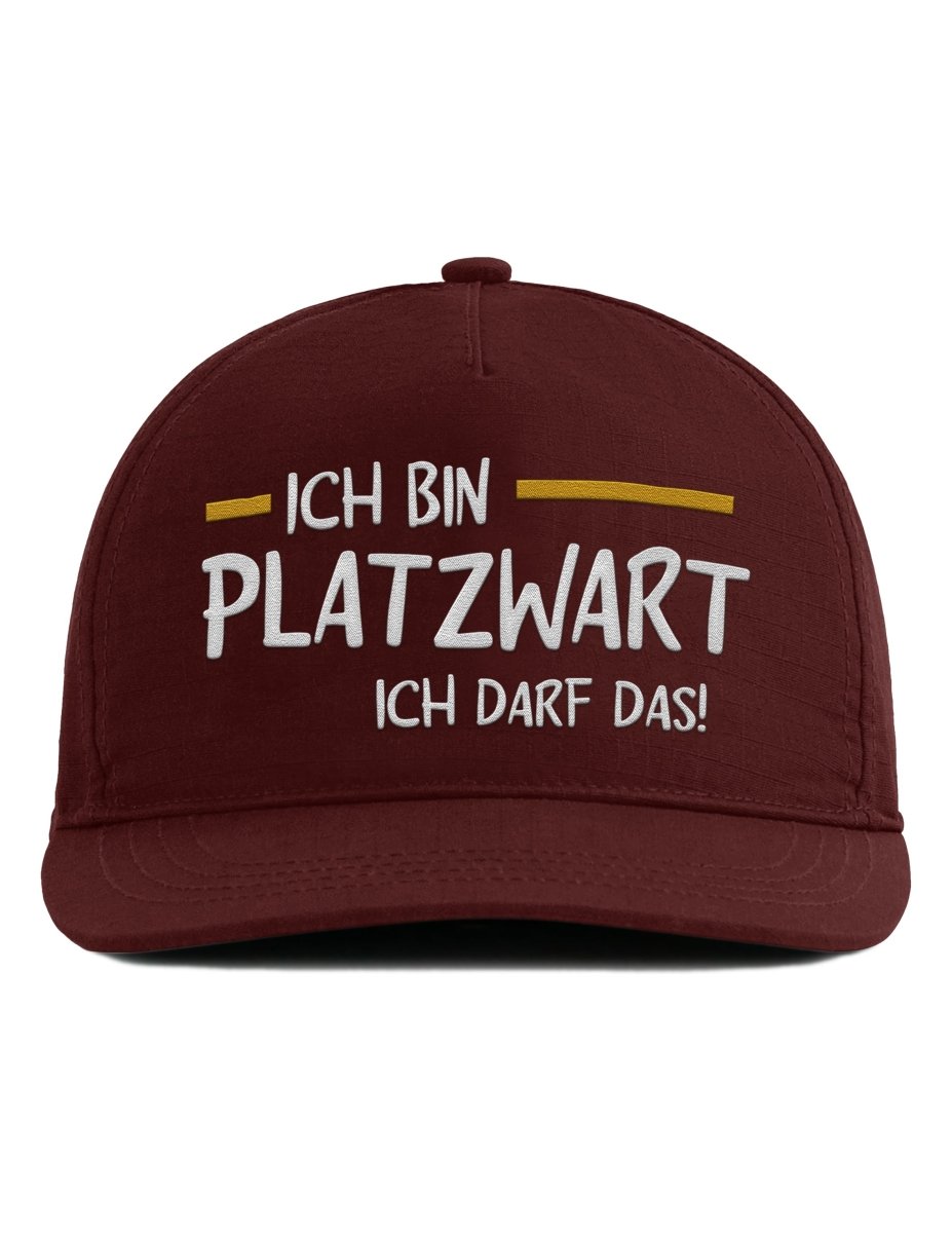 Snapback Cap – Ich bin Platzwart – Unisex Basecap - Bestickt - Schwarzer - Kaffee