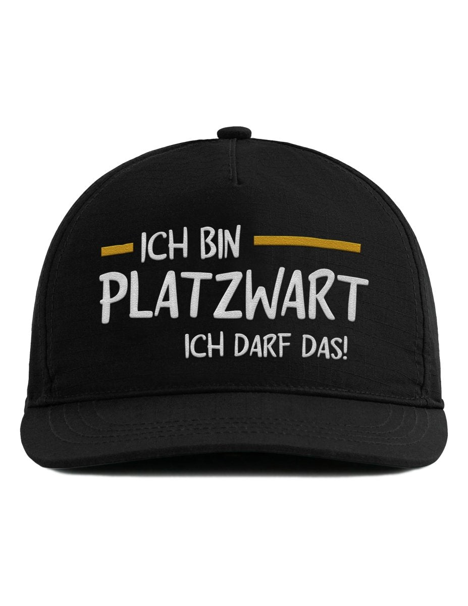 Snapback Cap – Ich bin Platzwart – Unisex Basecap - Bestickt - Schwarzer - Kaffee