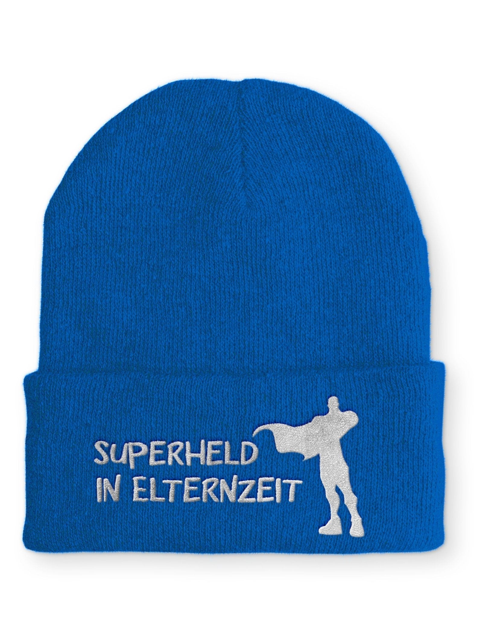 Superheld in Elternzeit Beanie Mütze mit Spruch - tshirtladen - Mütze