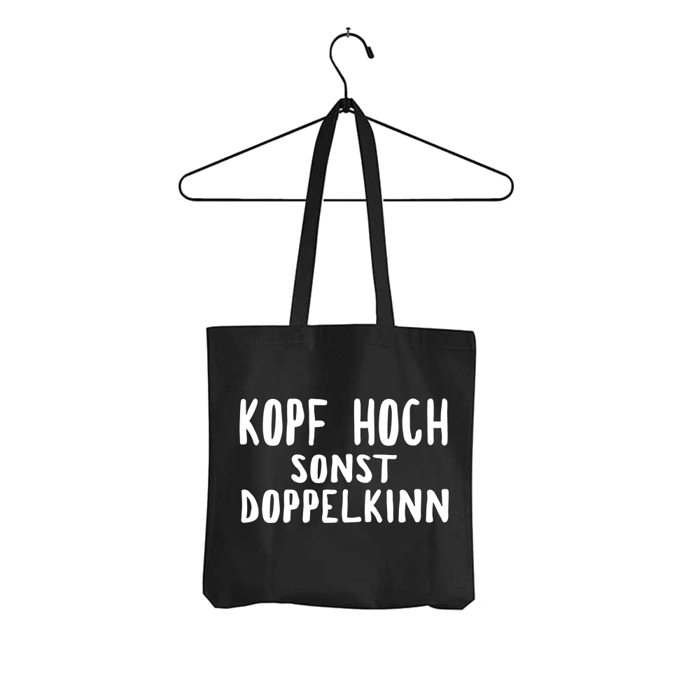 Tasche Kopf hoch sonst Doppelkinn - Schwarzer - Kaffee
