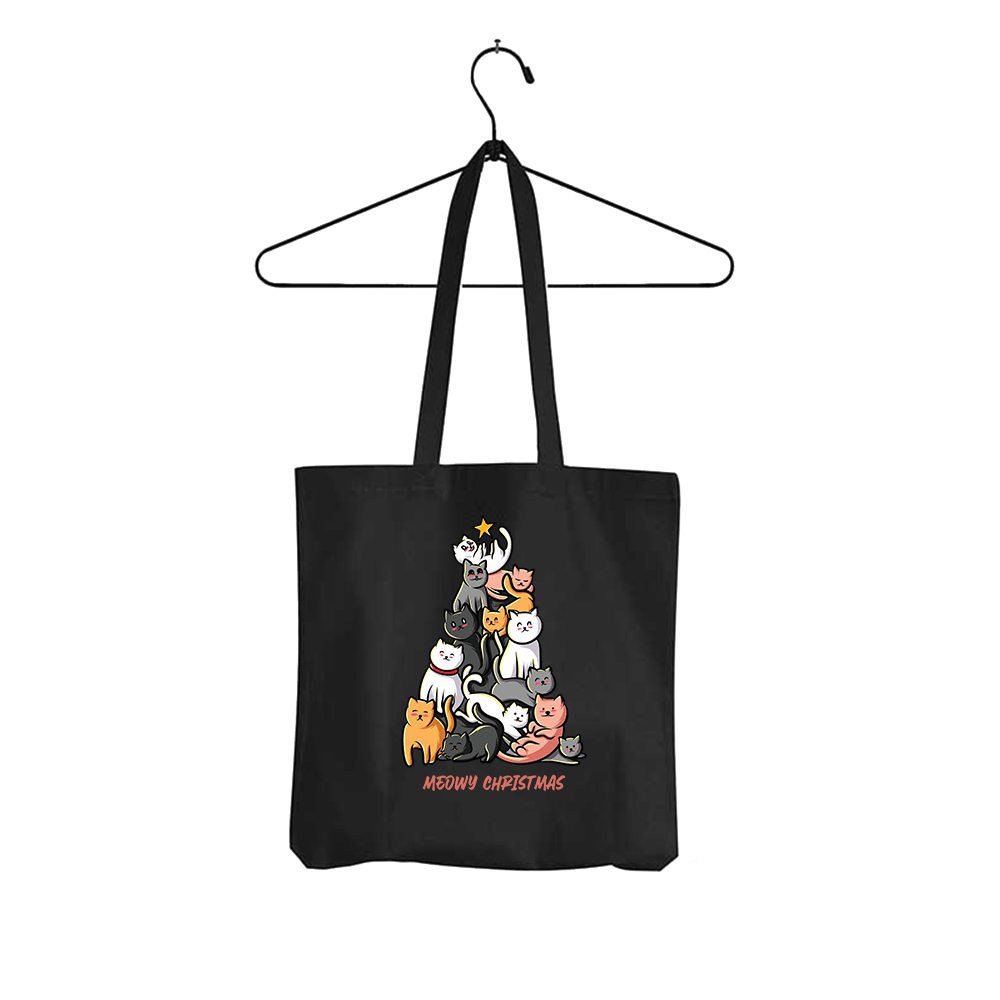 Tasche Meowy Christmas - Schwarzer - Kaffee