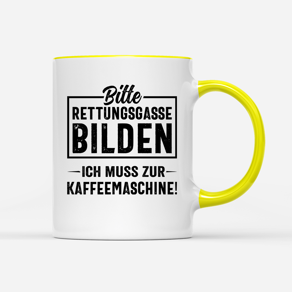 Tasse Bitte Rettungsgasse bilden ich muss zur Kaffeemaschine - Schwarzer - Kaffee