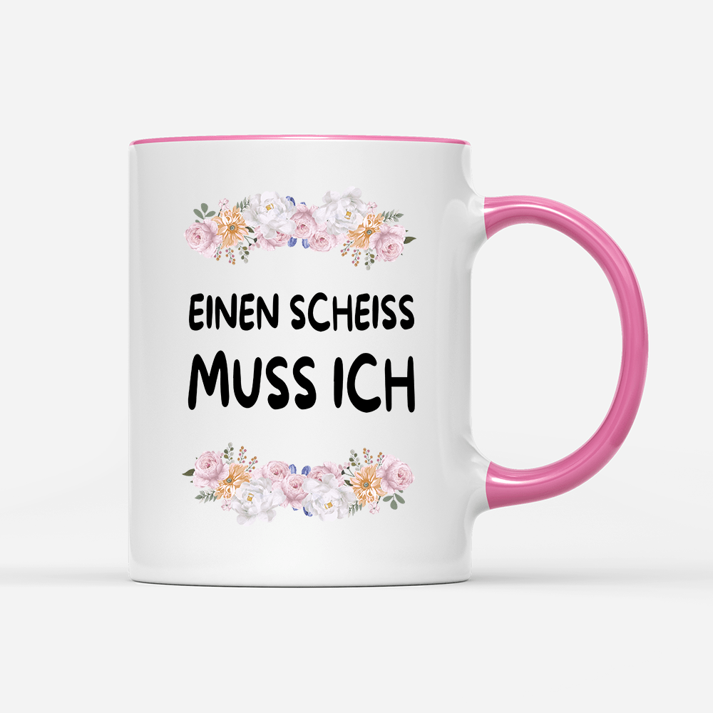 Tasse Blumen einen scheiss muss ich - Schwarzer - Kaffee