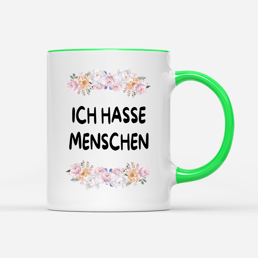 Tasse Blumen ich hasse Menschen - Schwarzer - Kaffee