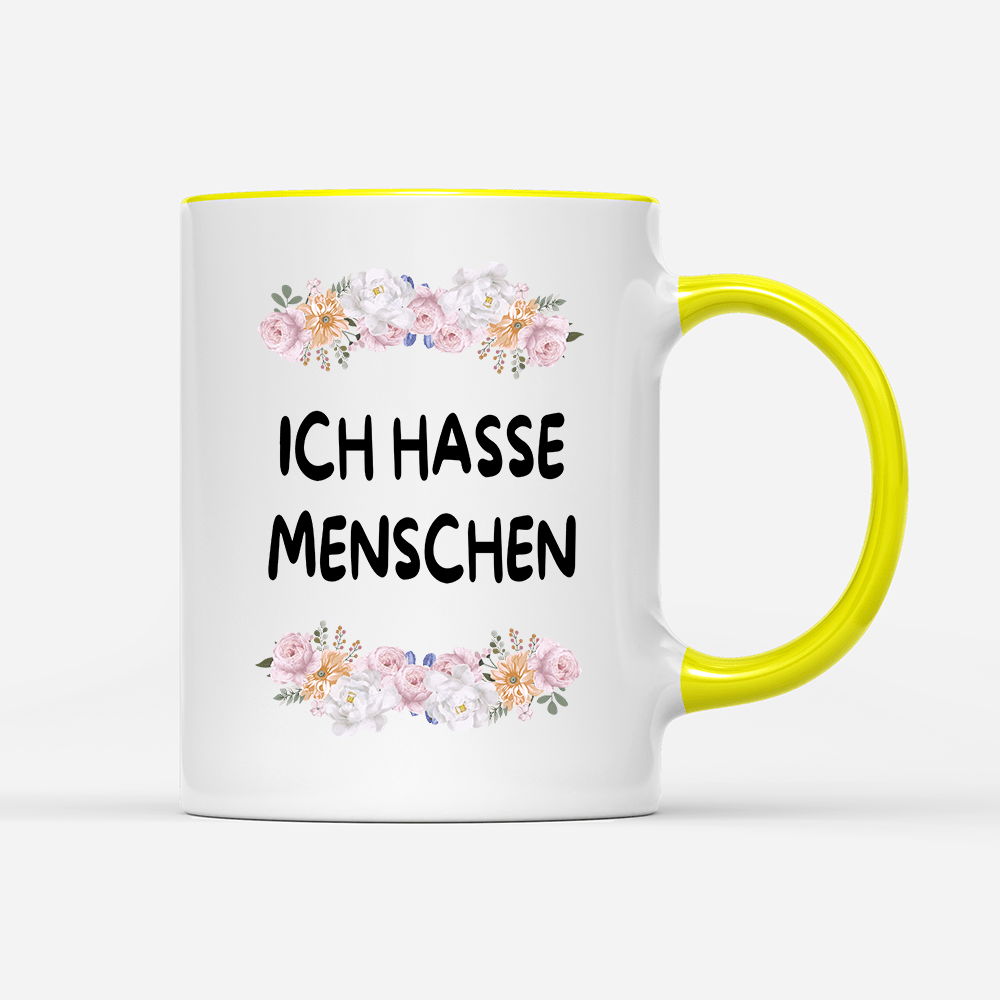 Tasse Blumen ich hasse Menschen - Schwarzer - Kaffee