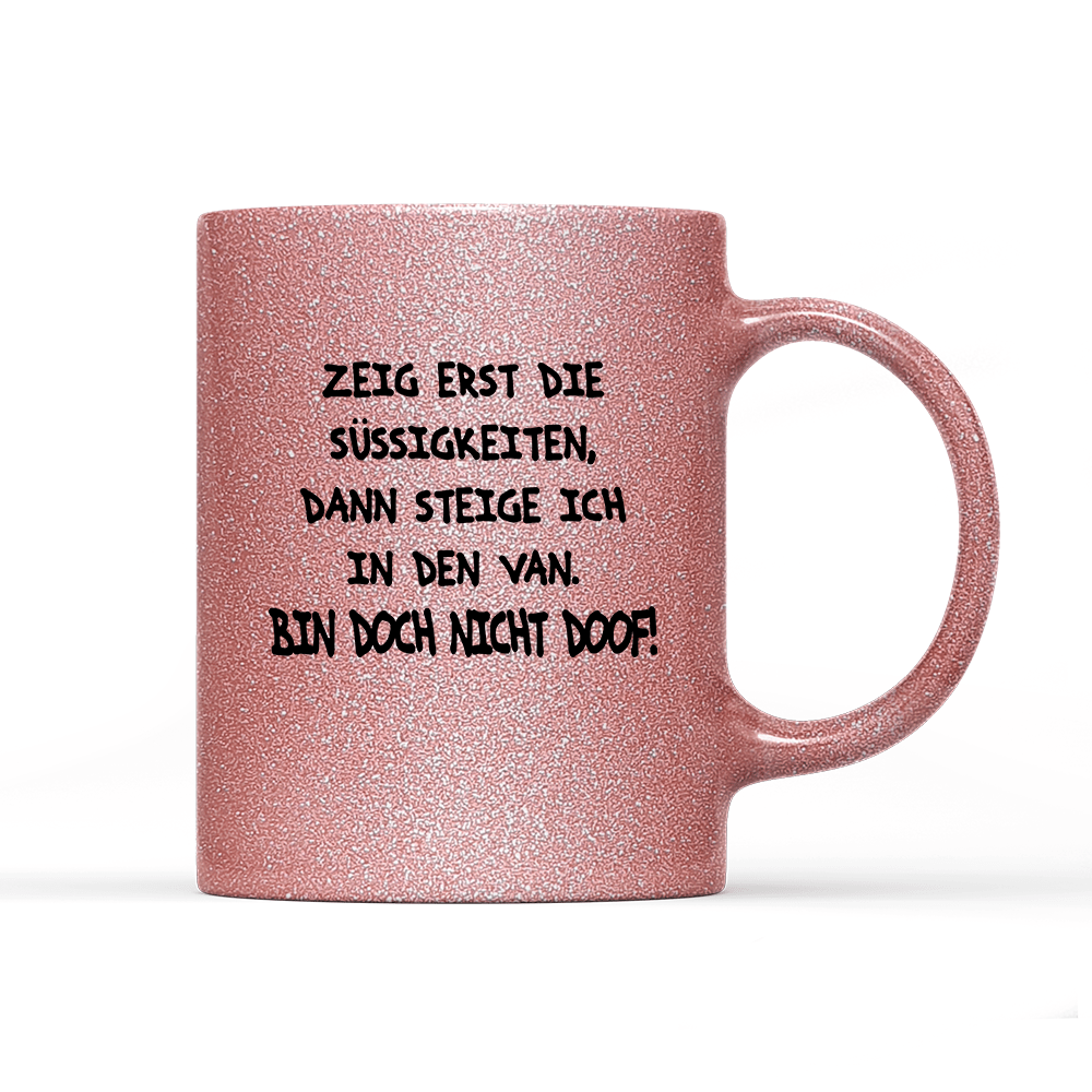 Tasse Glitzer Edition Bin doch nicht doof - Schwarzer - Kaffee