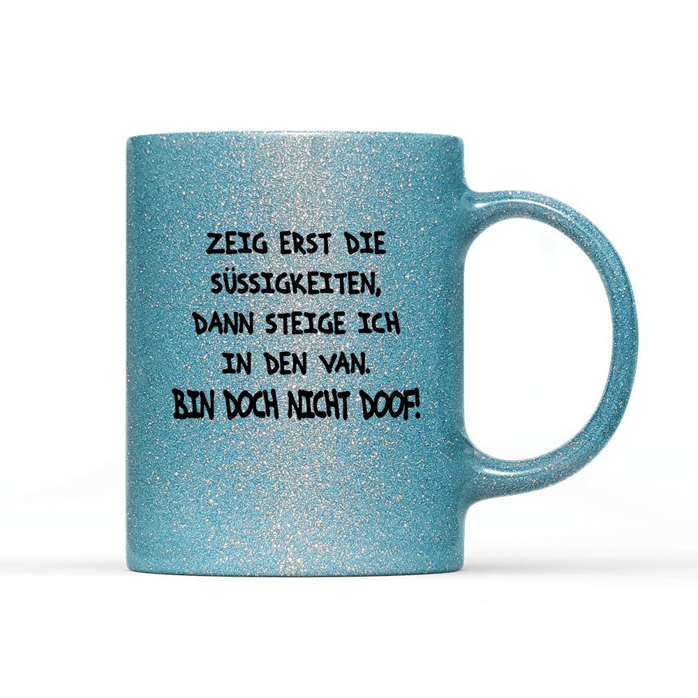 Tasse Glitzer Edition Bin doch nicht doof - Schwarzer - Kaffee