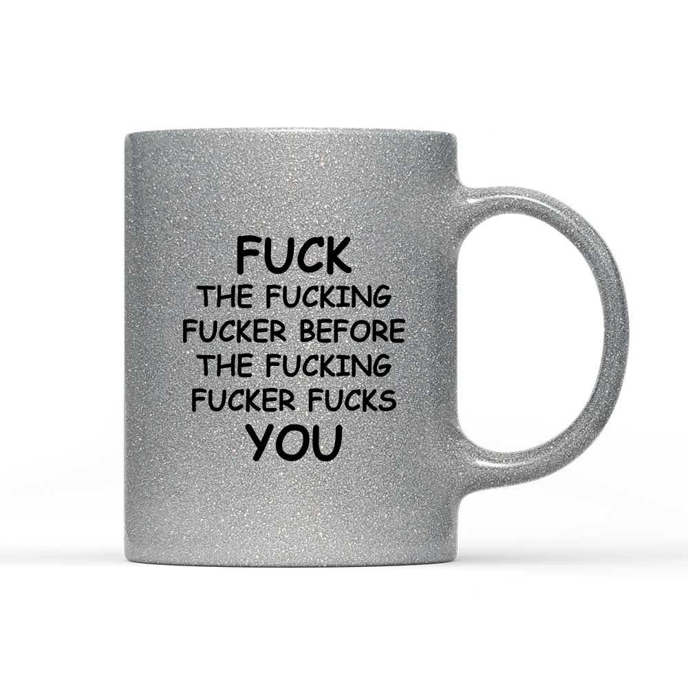 Tasse Glitzer Edition Fuck - Schwarzer - Kaffee