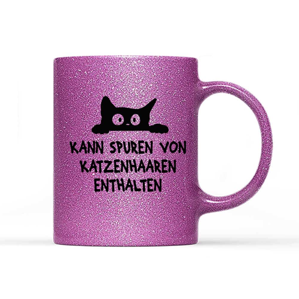 Tasse Glitzer Edition Kann spuren von Katzenhaaren enthalten - Schwarzer - Kaffee
