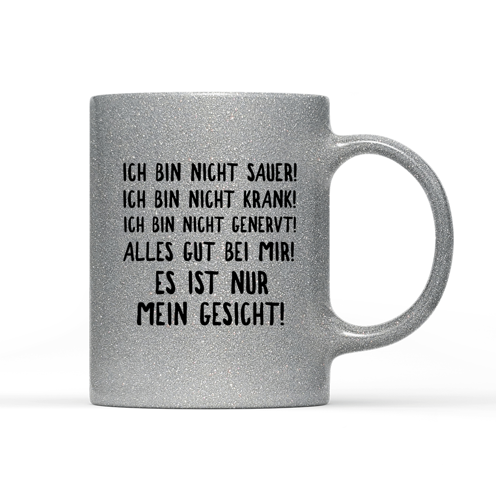 Tasse Glitzer Edition Mein Gesicht - Schwarzer - Kaffee