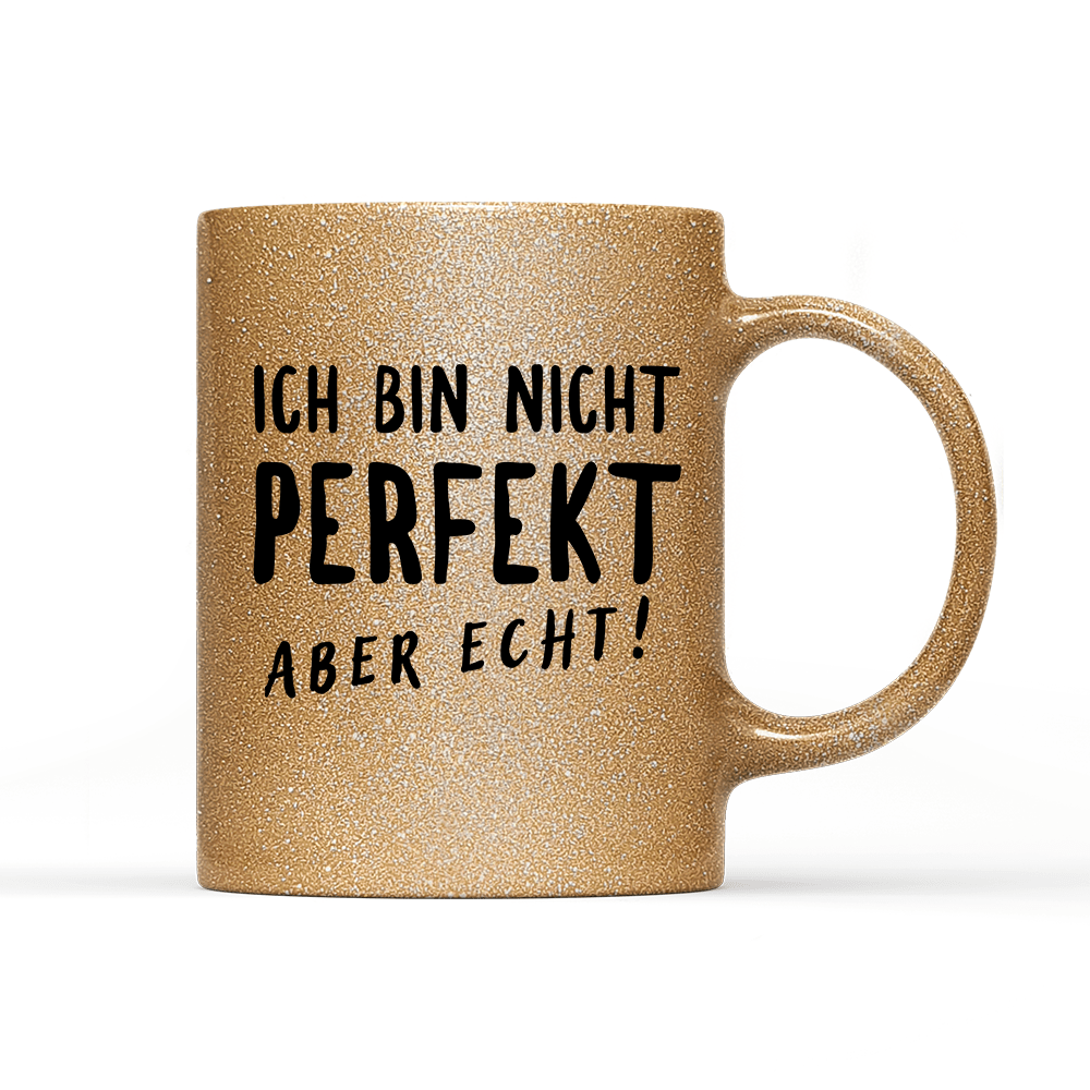 Tasse Glitzer Edition Nicht Perfekt - Schwarzer - Kaffee