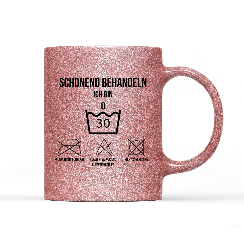 Tasse Glitzer Edition Schonend behandeln 30 - Schwarzer - Kaffee