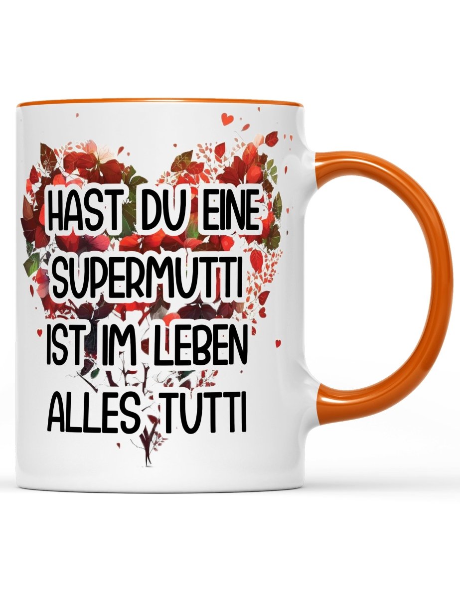 Tasse Hast du eine Supermutti ist im Leben alles tutti Muttertag Special - Schwarzer - Kaffee