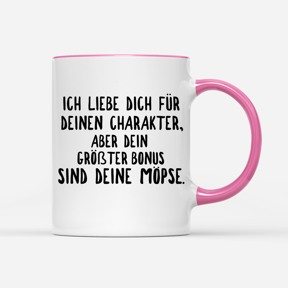 Tasse Ich liebe deinen Charakter Möpse - Schwarzer - Kaffee