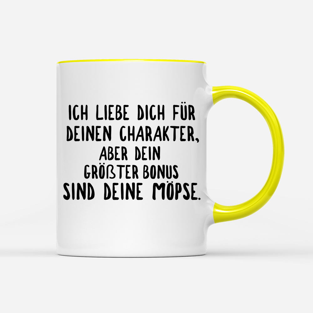 Tasse Ich liebe deinen Charakter Möpse - Schwarzer - Kaffee