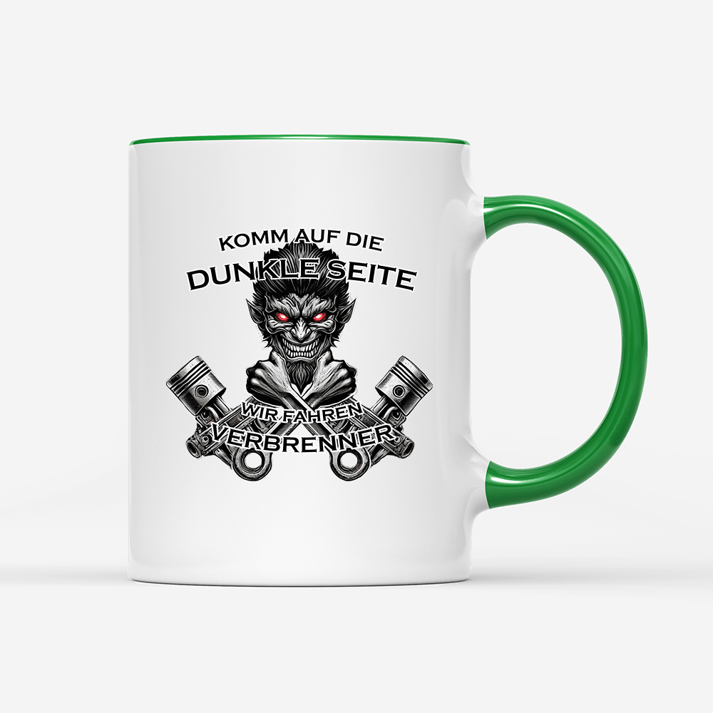 Tasse Komm auf die dunkle Seite. Wir fahren Verbrenner - Schwarzer - Kaffee