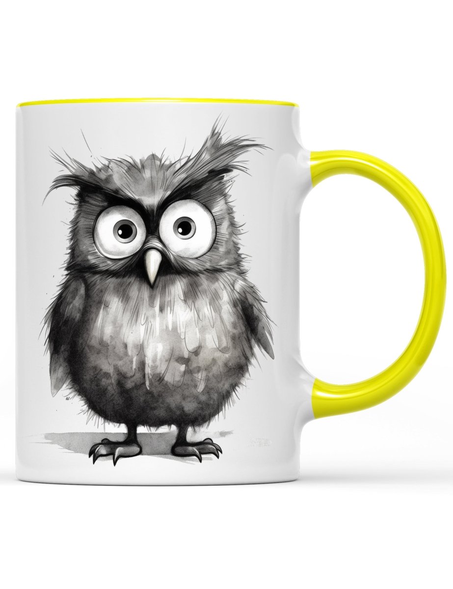 Tasse lustige Eule - Schwarzer - Kaffee