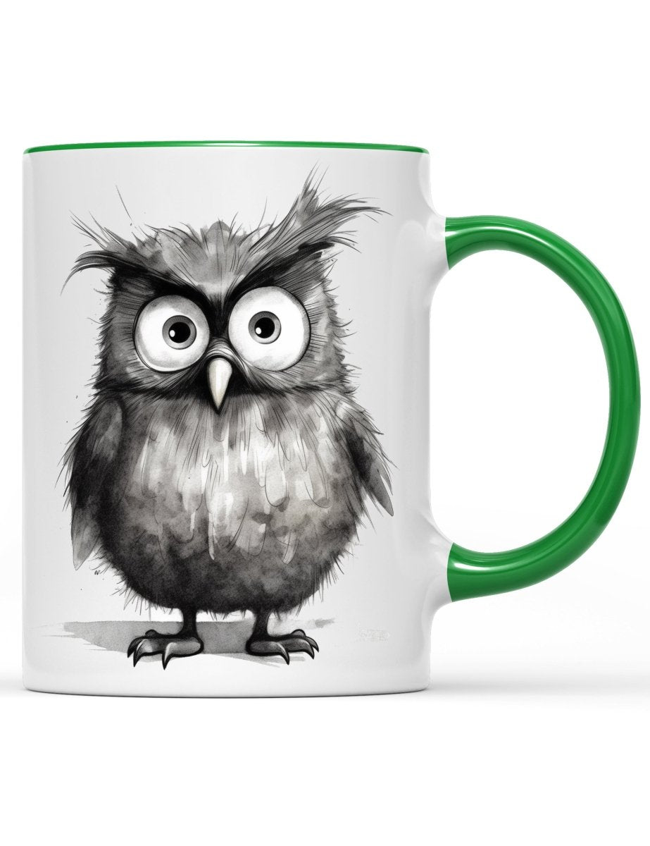 Tasse lustige Eule - Schwarzer - Kaffee