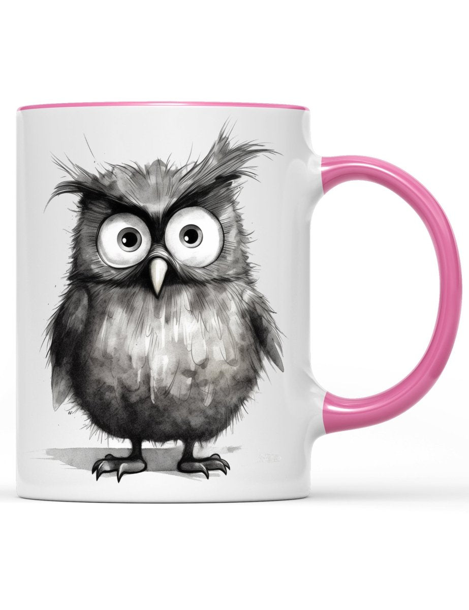 Tasse lustige Eule - Schwarzer - Kaffee