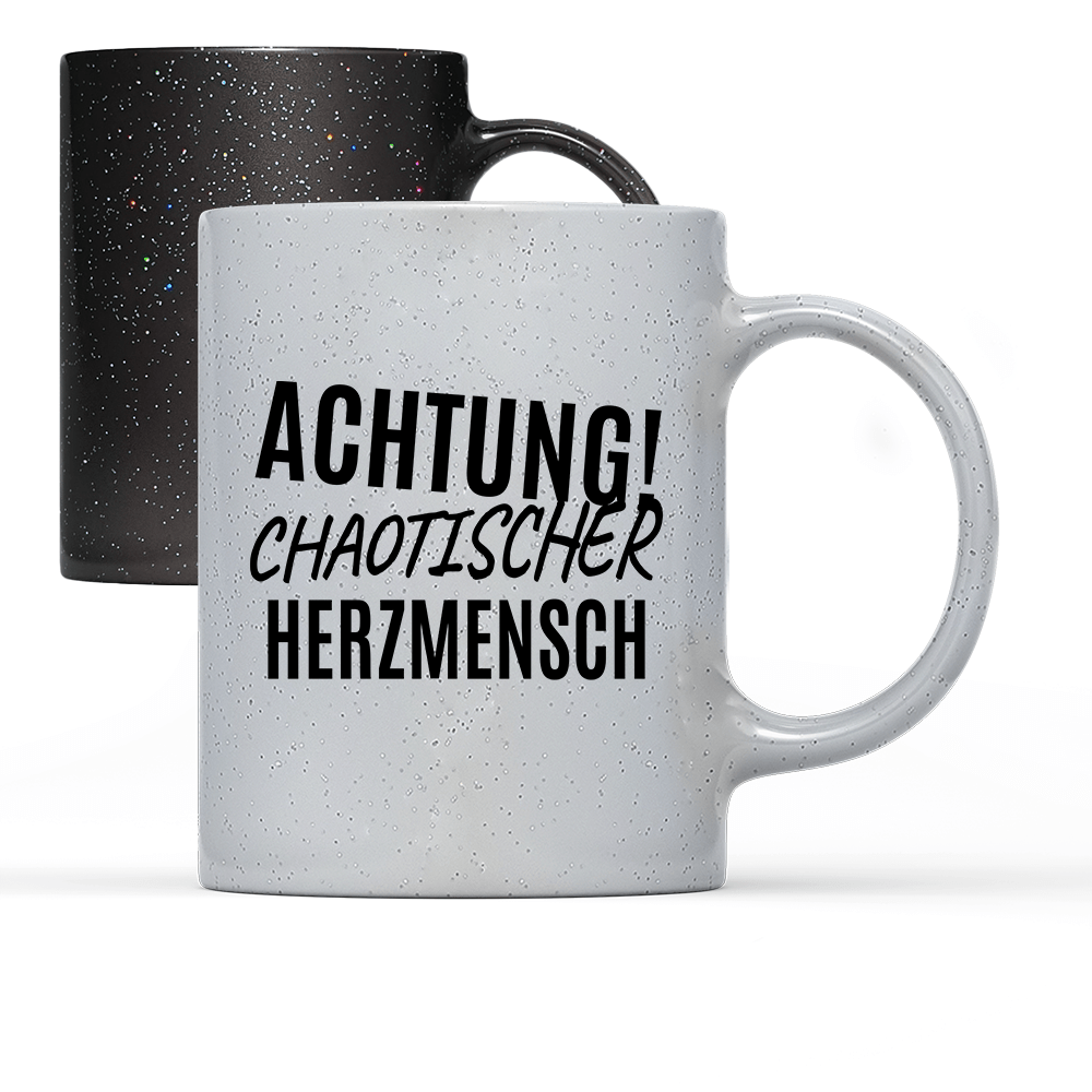 Tasse Magic Achtung chaotischer Herzmensch - Schwarzer - Kaffee