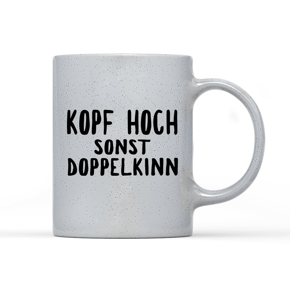 Tasse Magic Kopf hoch sonst Doppelkinn - Schwarzer - Kaffee