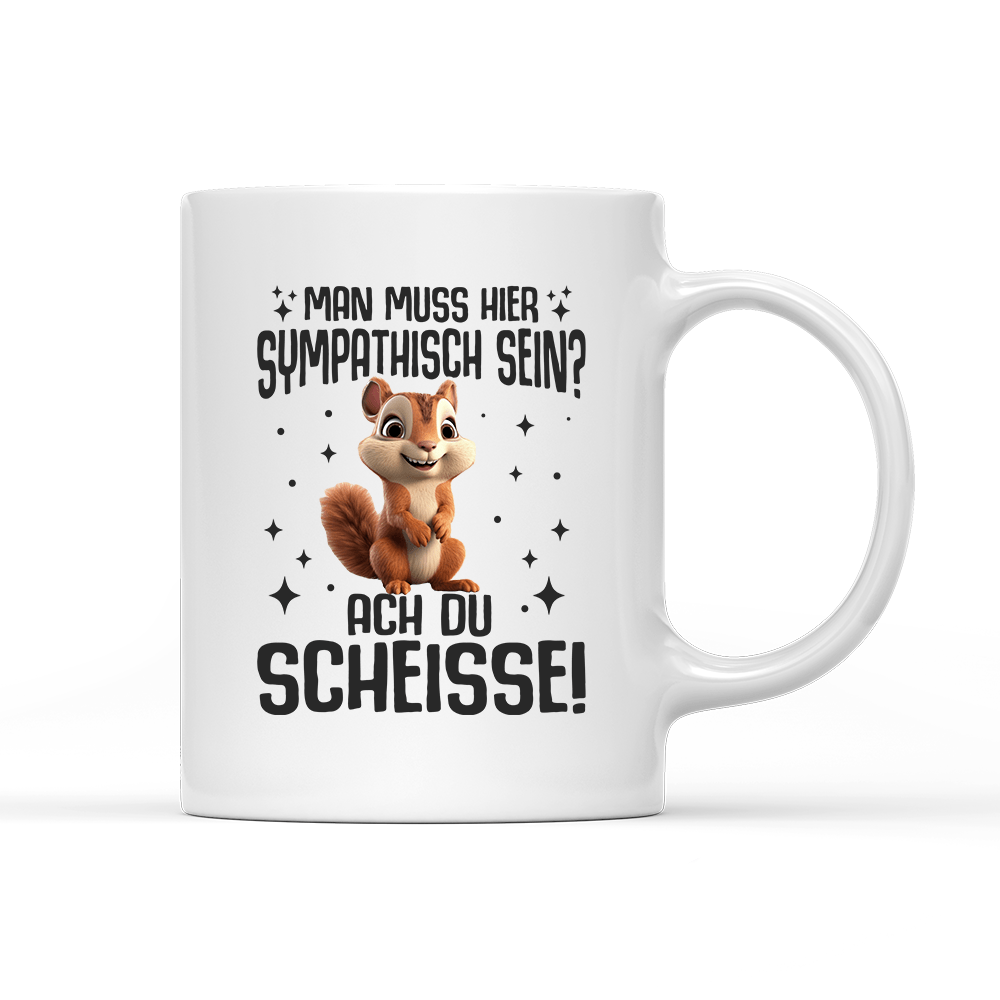 Tasse Man muss hier sympathisch sein - Schwarzer - Kaffee