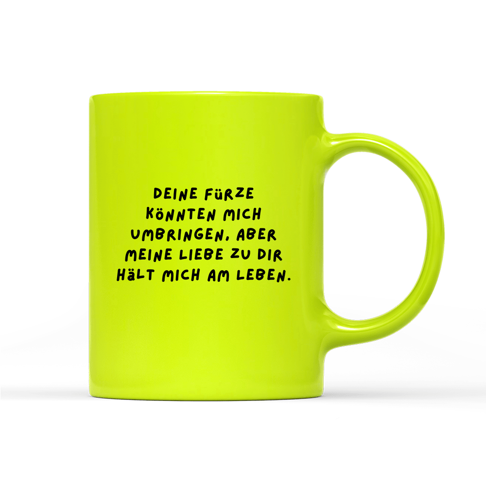Tasse Neon Deine Fürze könnten mich umbringen - Schwarzer - Kaffee