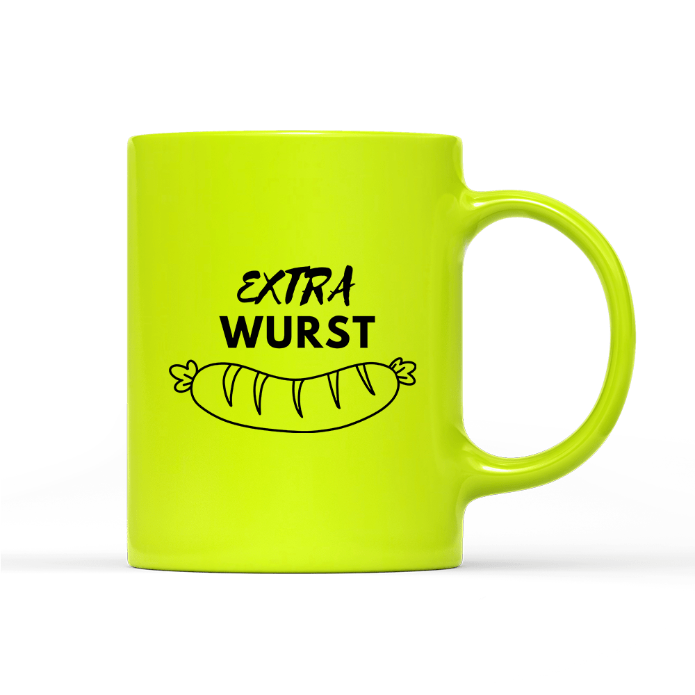 Tasse Neon Extra Wurst - Schwarzer - Kaffee