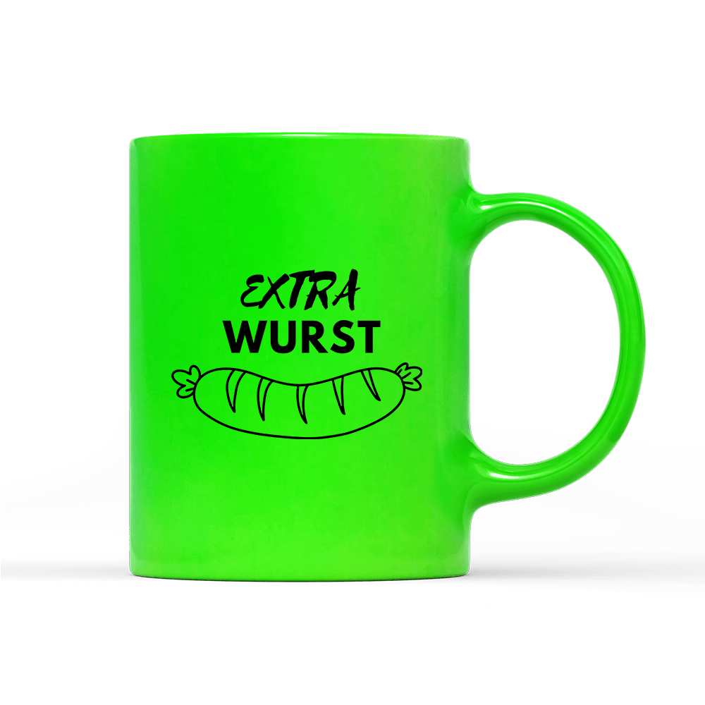 Tasse Neon Extra Wurst - Schwarzer - Kaffee