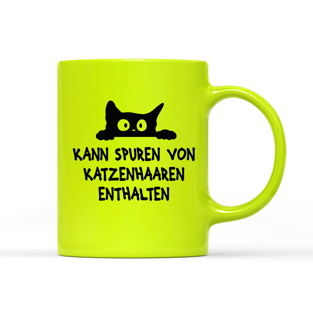 Tasse Neon Kann spuren von Katzenhaaren enthalten - Schwarzer - Kaffee