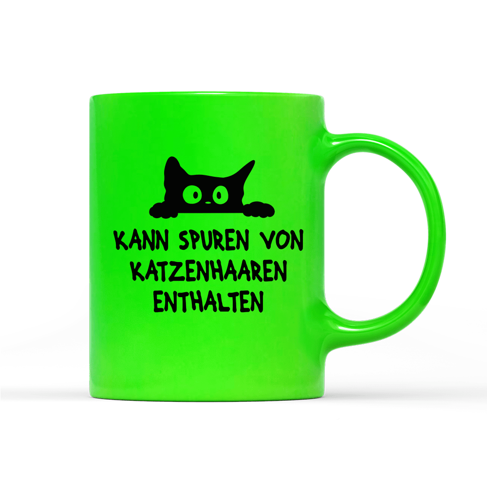 Tasse Neon Kann spuren von Katzenhaaren enthalten - Schwarzer - Kaffee