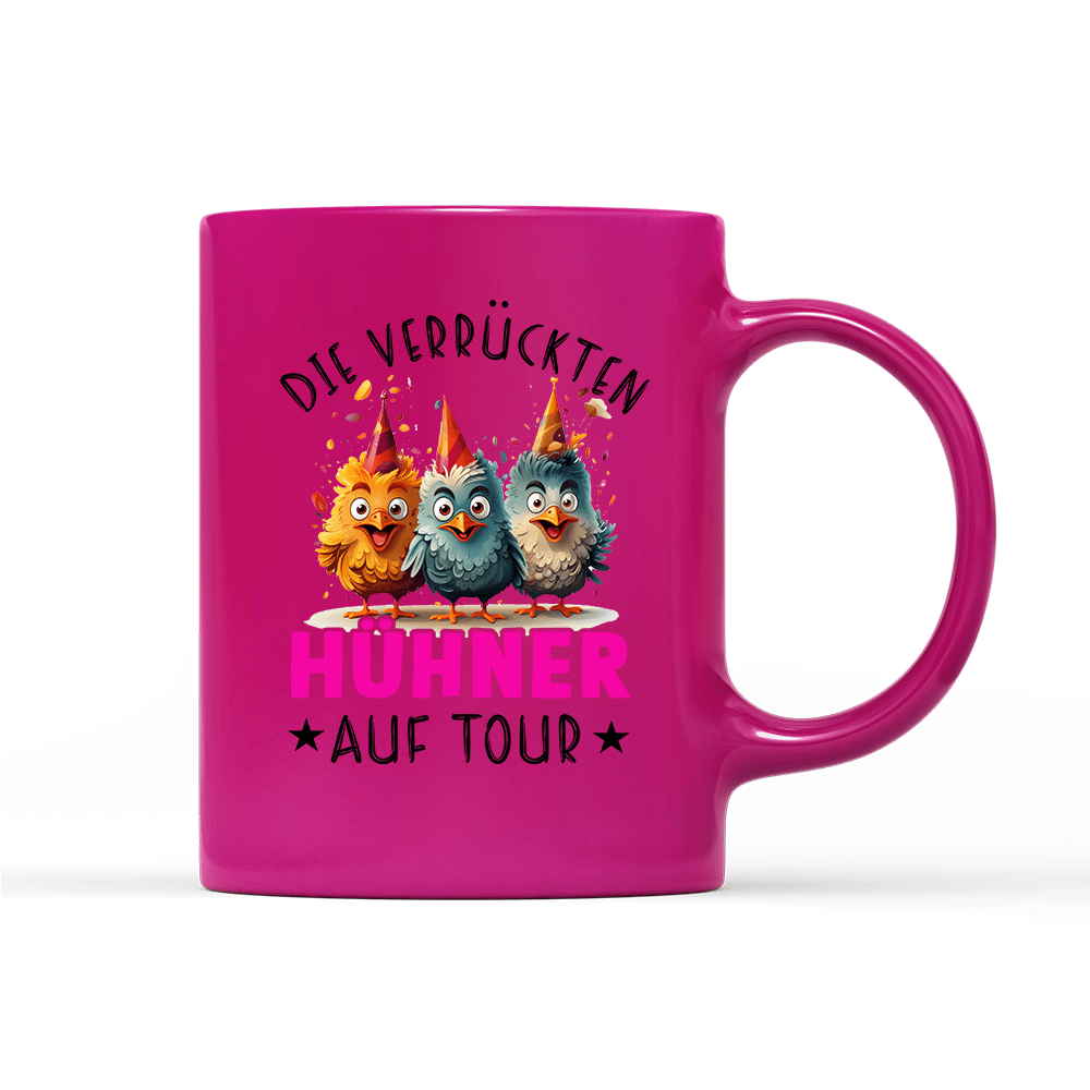 Tasse Neon Verrückte Hühner - Schwarzer - Kaffee