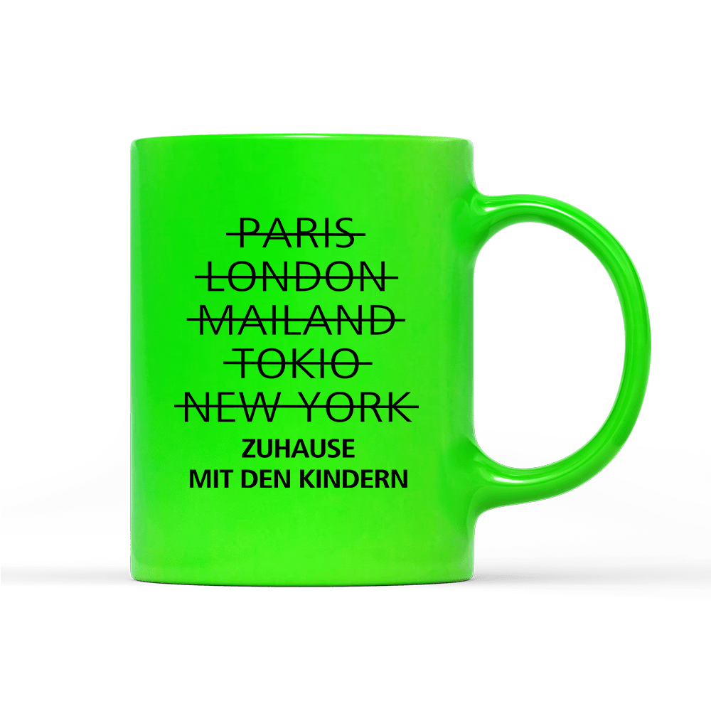 Tasse Neon zuhause mit den Kindern - Schwarzer - Kaffee