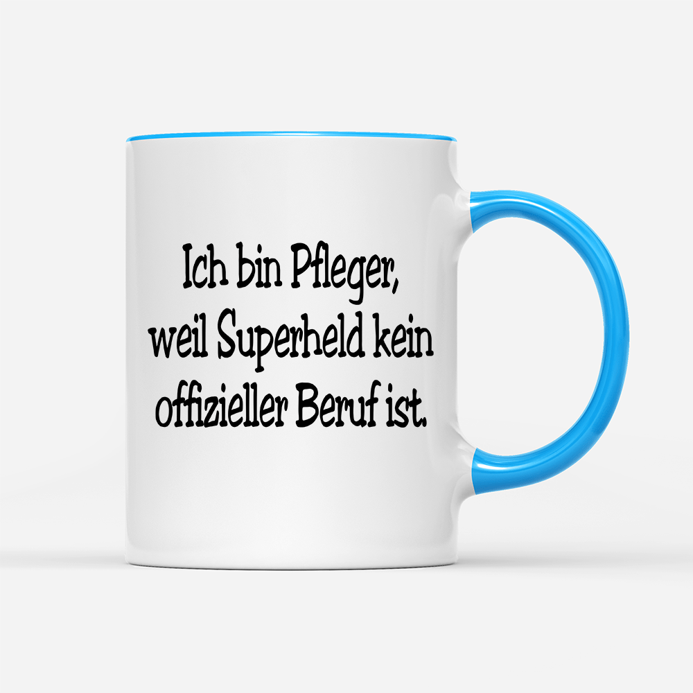 Tasse Pfleger, weil Superheld kein offizieller Beruf ist. - Schwarzer - Kaffee