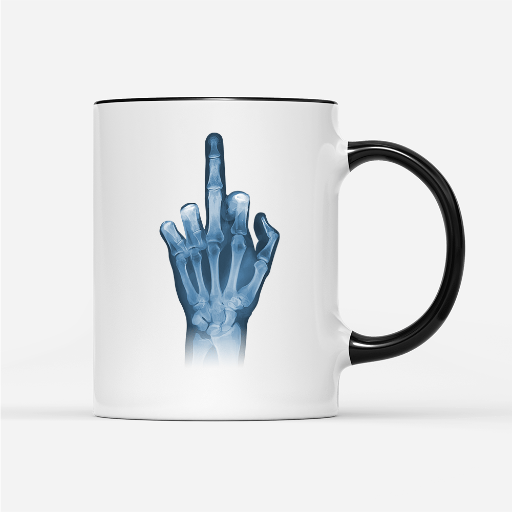 Tasse Röntgen Mittelfinger - Schwarzer - Kaffee