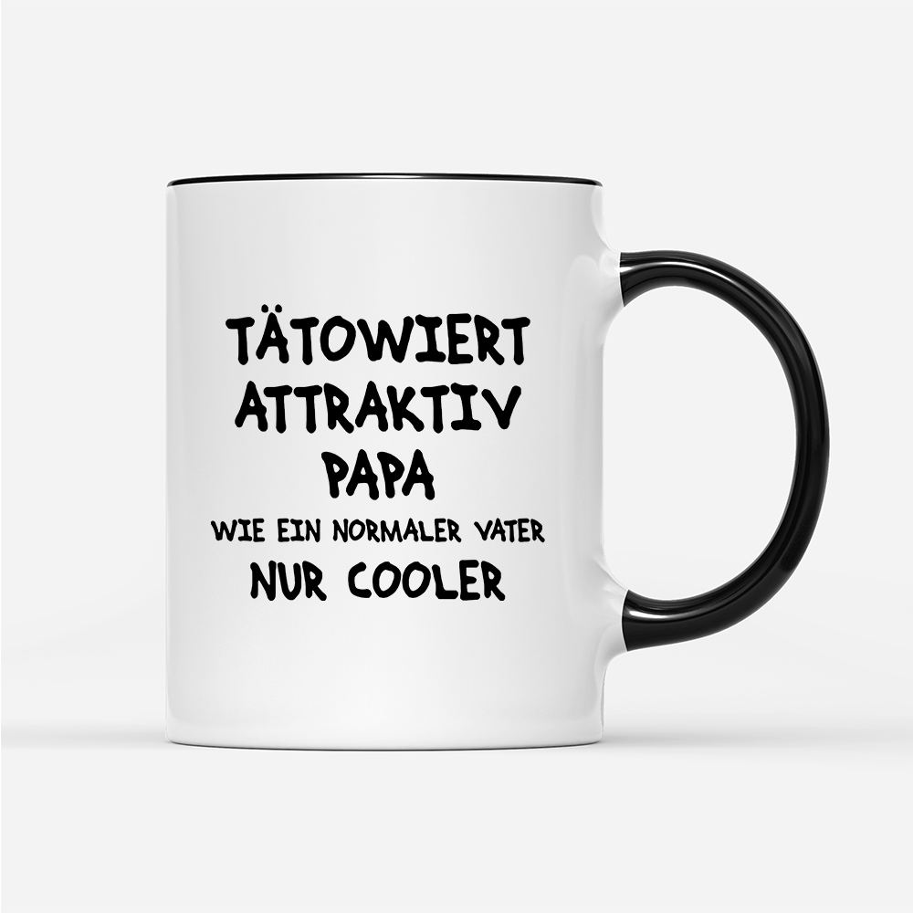 Tasse Tätowiert attraktiv Papa - Schwarzer - Kaffee