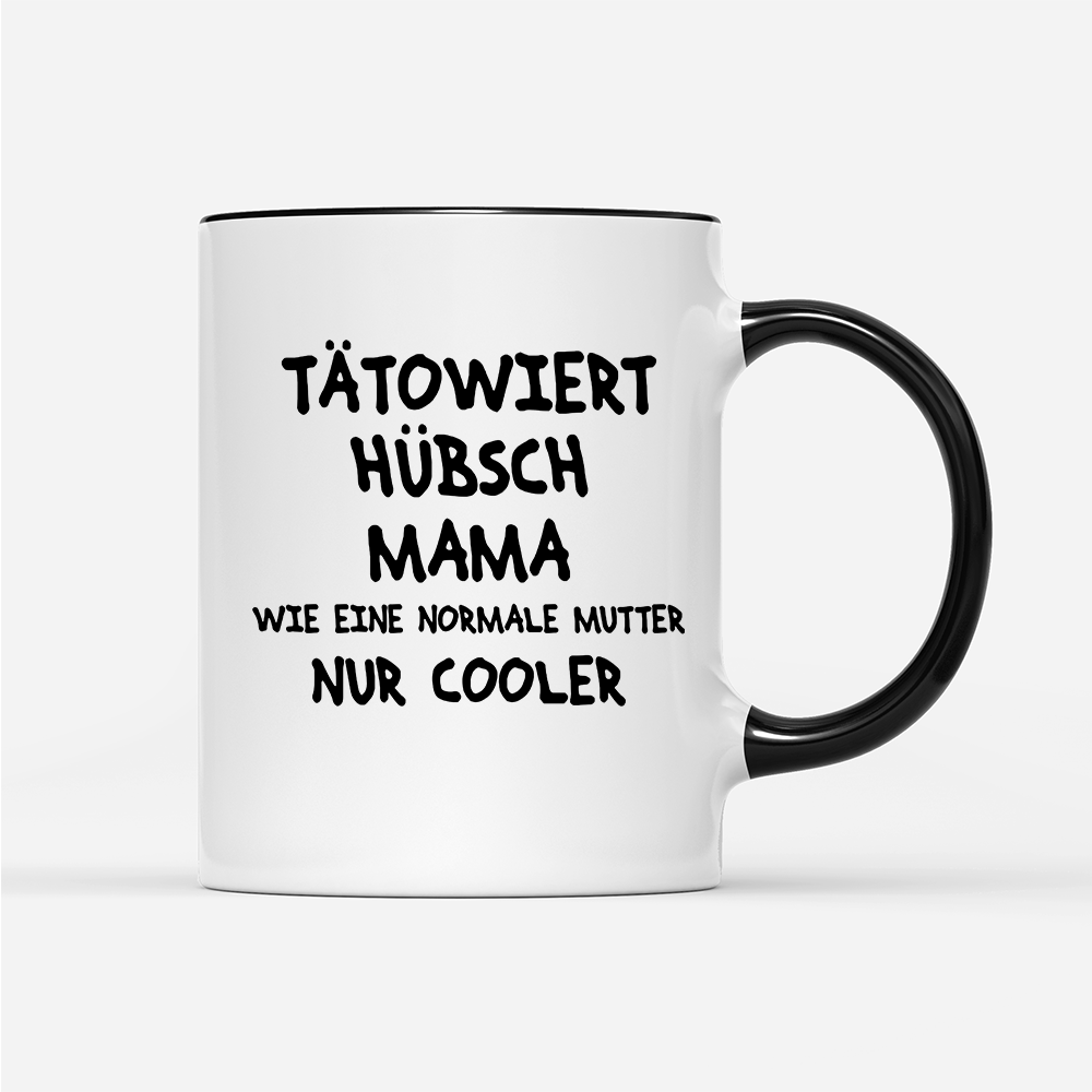 Tasse Tätowiert Hübsch Mama - Schwarzer - Kaffee