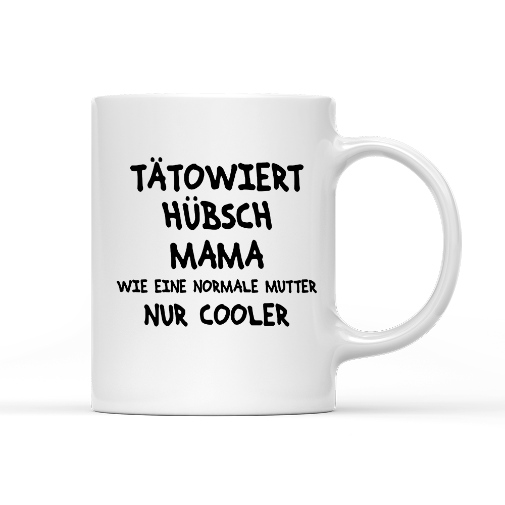 Tasse Tätowiert Hübsch Mama - Schwarzer - Kaffee