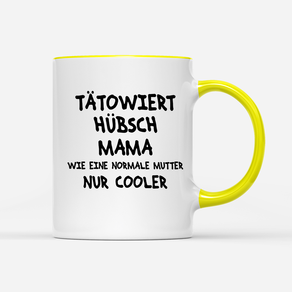 Tasse Tätowiert Hübsch Mama - Schwarzer - Kaffee