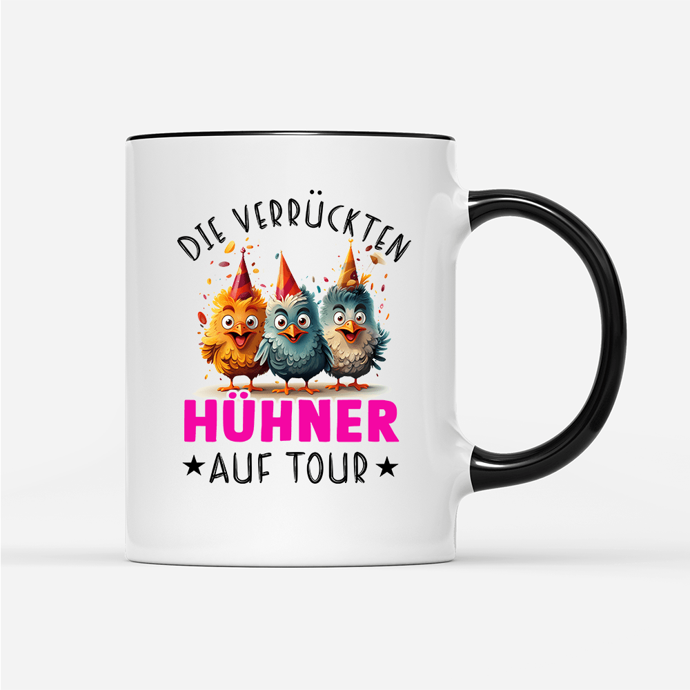 Tasse Verrückte Hühner - Schwarzer - Kaffee