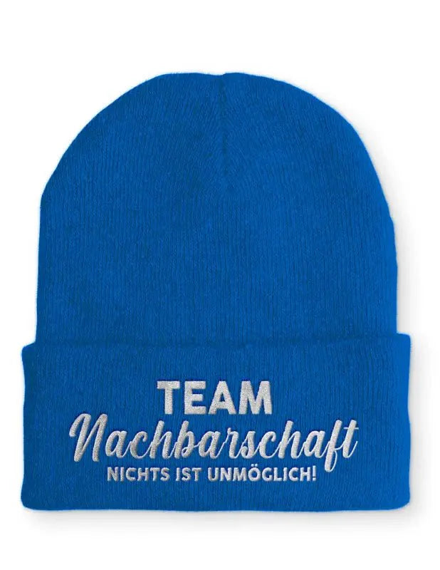 Team Nachbarschaft Statement Beanie Mütze mit Spruch - tshirtladen - Mütze
