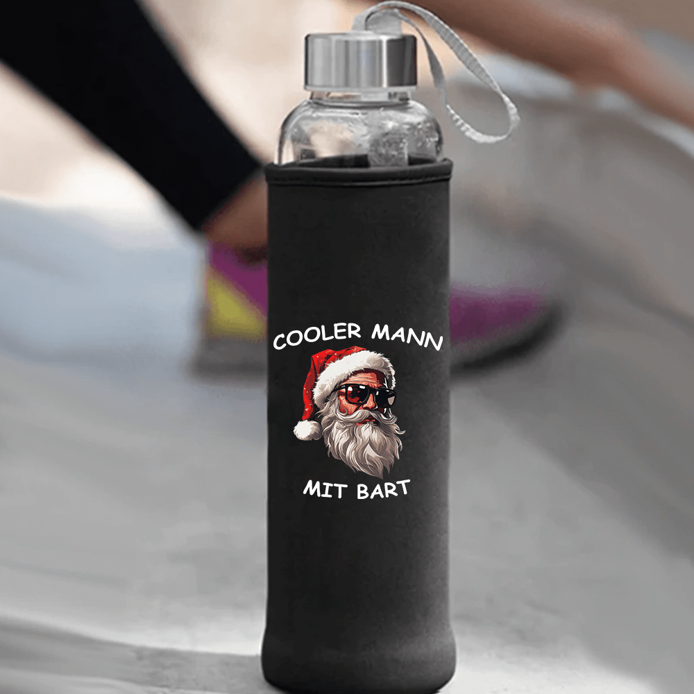 Trinkflasche Cooler Mann mit Bart für stylische Durstlöscher