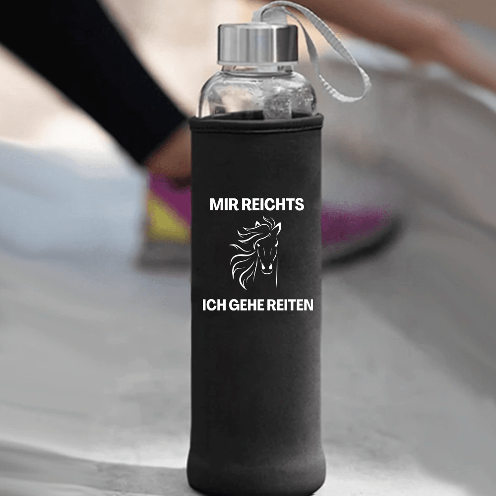 Trinkflasche Mir reichts ich gehe Reiten - Schwarzer - Kaffee